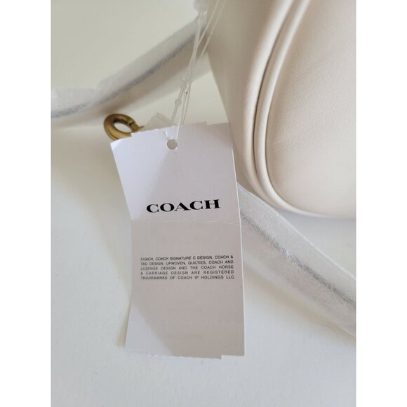 Coach Jonie Caulk White Mini Crescent Leather Shoulder bag half moon shape - Picture 4 of 10